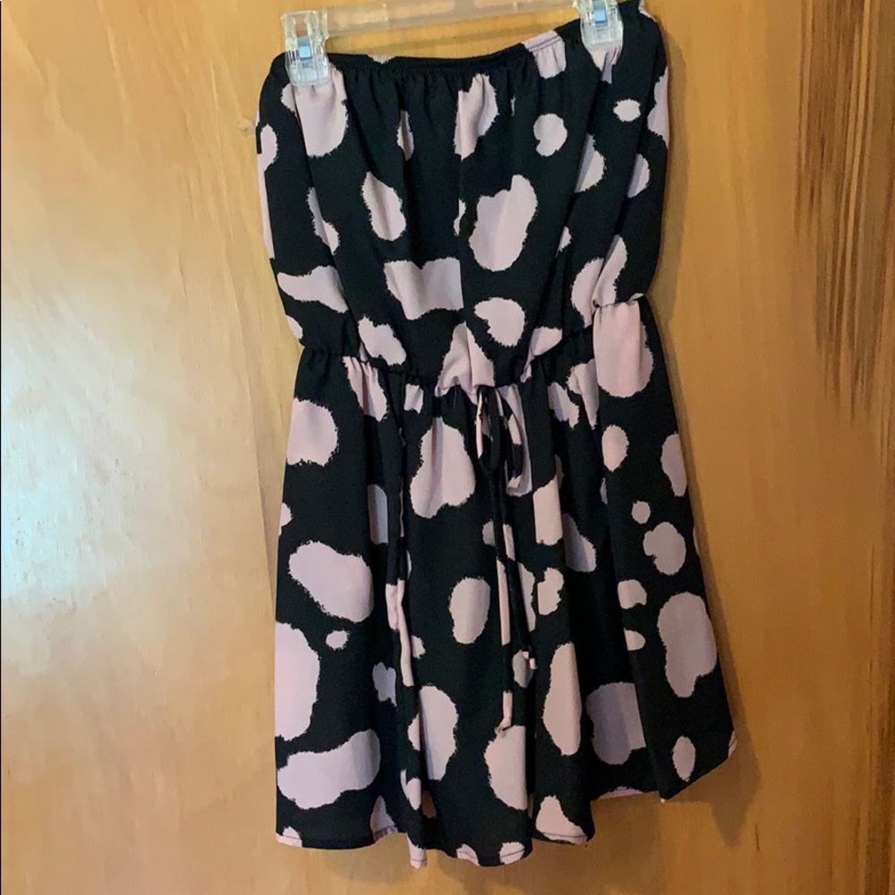 Pink and black romper